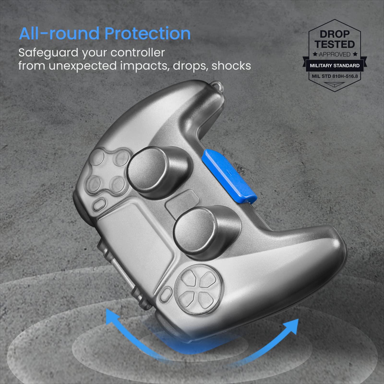 tomtoc Coque pour Manette PS5, étui de Protection de Voyage pour télécommande sans Fil PlayStation 5 DualSense, étui Rigide de Rangement Compact, Ultra Fin et léger Accessoires PS5