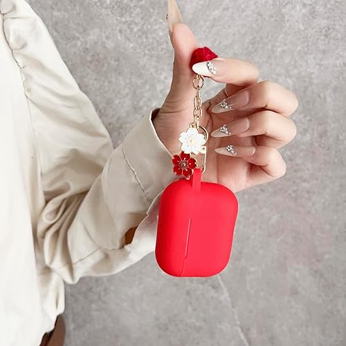 Miniatura 5 de Bonita funda para Airpods Pro 21 para niñas y mujeres, con llavero de flores y kit de limpieza, funda protectora de silicona suave para Airpods iPod