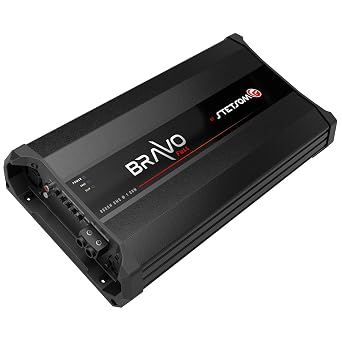 Stetsom Bravo Full 8000 1 Ohm Mono Car Amplifier, 8000.1 8K Watts RMS, 1 Stable Car Audio, HD Sound Quality, Crossover & Bass Boost, Car Stereo Speaker Subwoofer MD, Smart Coolers