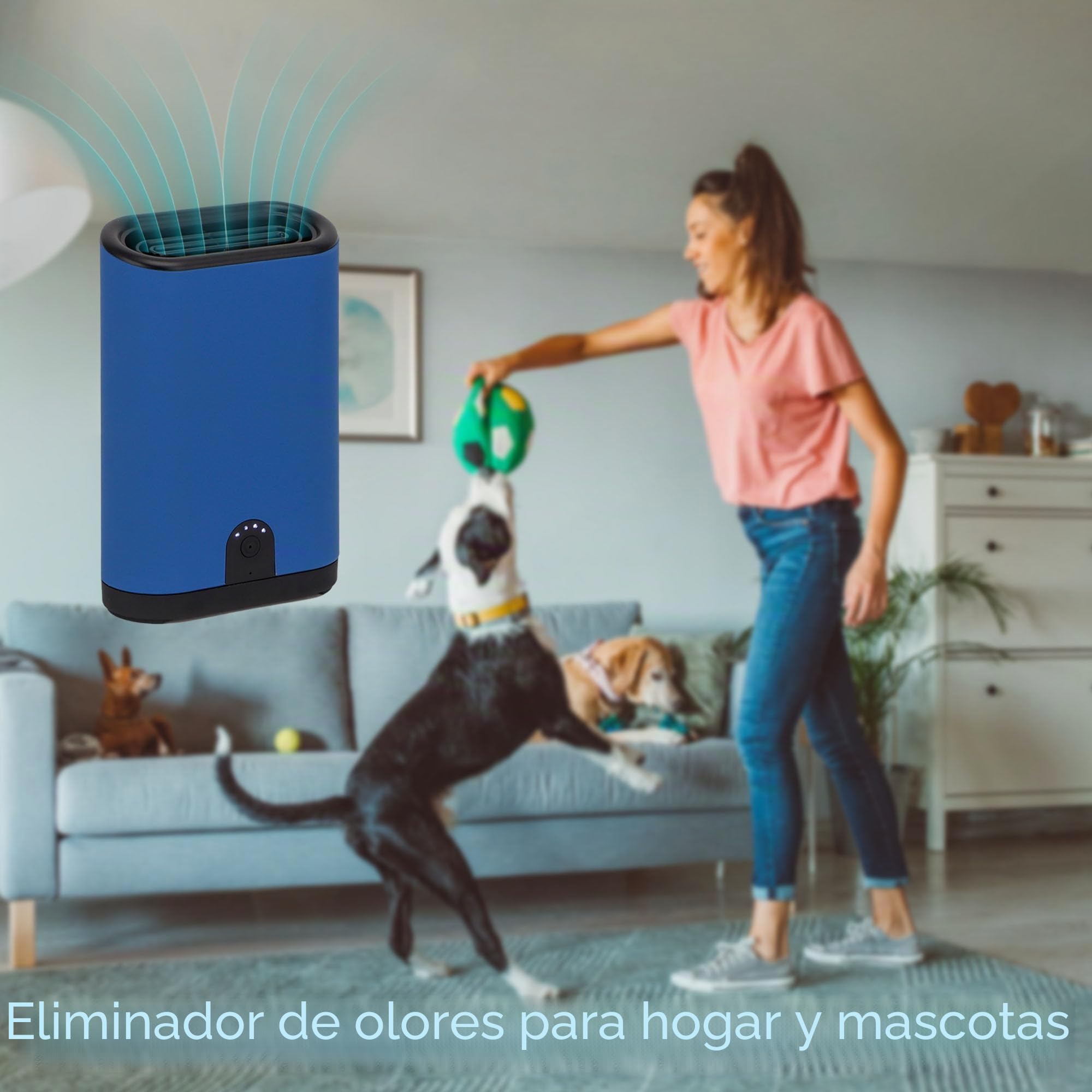 TRIROCKS Generador de Ozono Purificador de Aire Portátil Ionizador Recargable para Eliminar Humo, con Batería de 5000mAh, Ideal para Hogar, Coche, Cocina, Dormitorio, Oficina y Mascotas