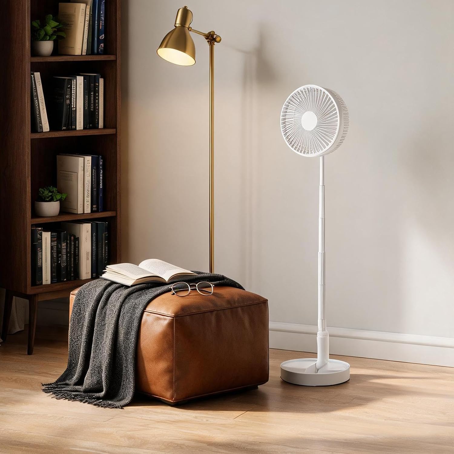 Pedestal Fans Adjustable,4 Speed Adjustable Remote Ventilador | Oscillating Desk Standing Fan - for Table Desk Home Bedroom Living Room Office Kitchen Indoor Outdoor Camping Travel Dorm Car