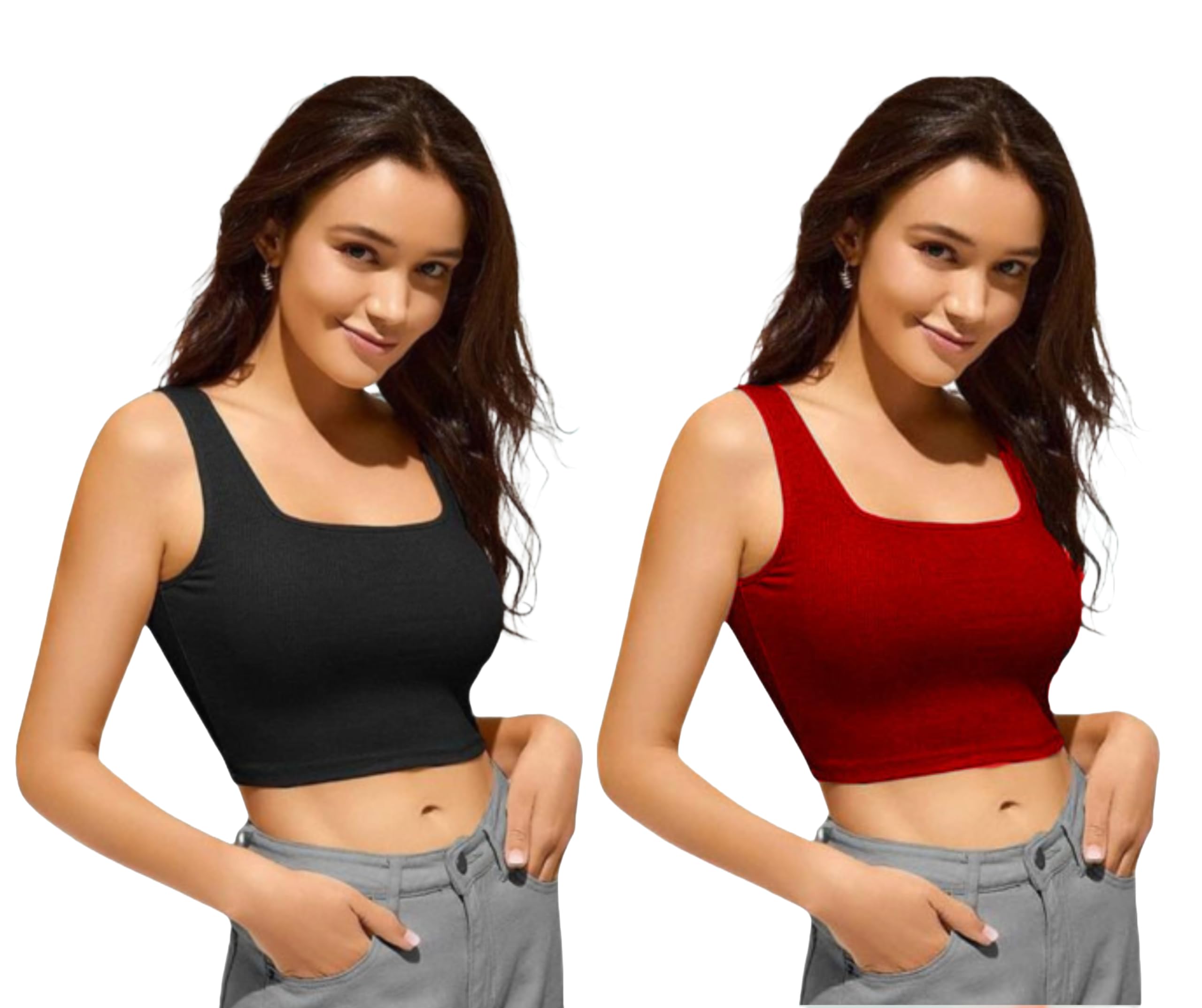 Jain Enterprises Sleveless Top for Women Combo of 2