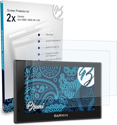 Miniatura 3 de Bruni Protector de pantalla puede usarse con Garmin nüvi 26892699 LMLMT Protector Film transparente (2X)