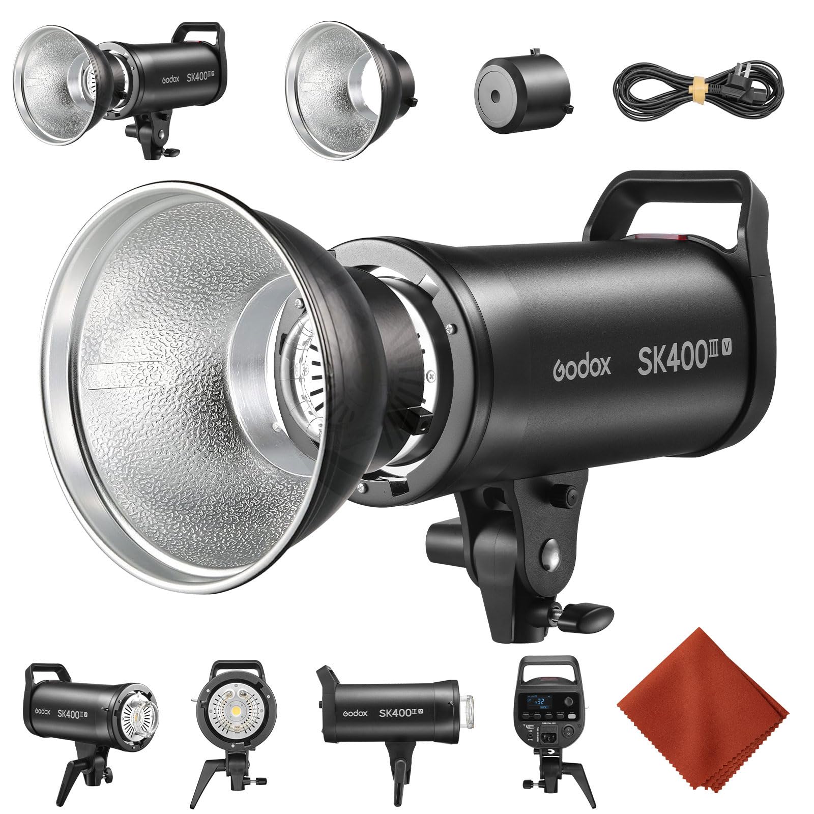 GODOX SK400IIIV lampa błyskowa SK400IIV Upgrade Monolight Flashs, profesjonalna lampa studyjna, światło wideo LED, złącze Bowensa, 400 W, 2,4 G, bezprzewodowy system X, 5700 ± 200 K, lampa modelowa