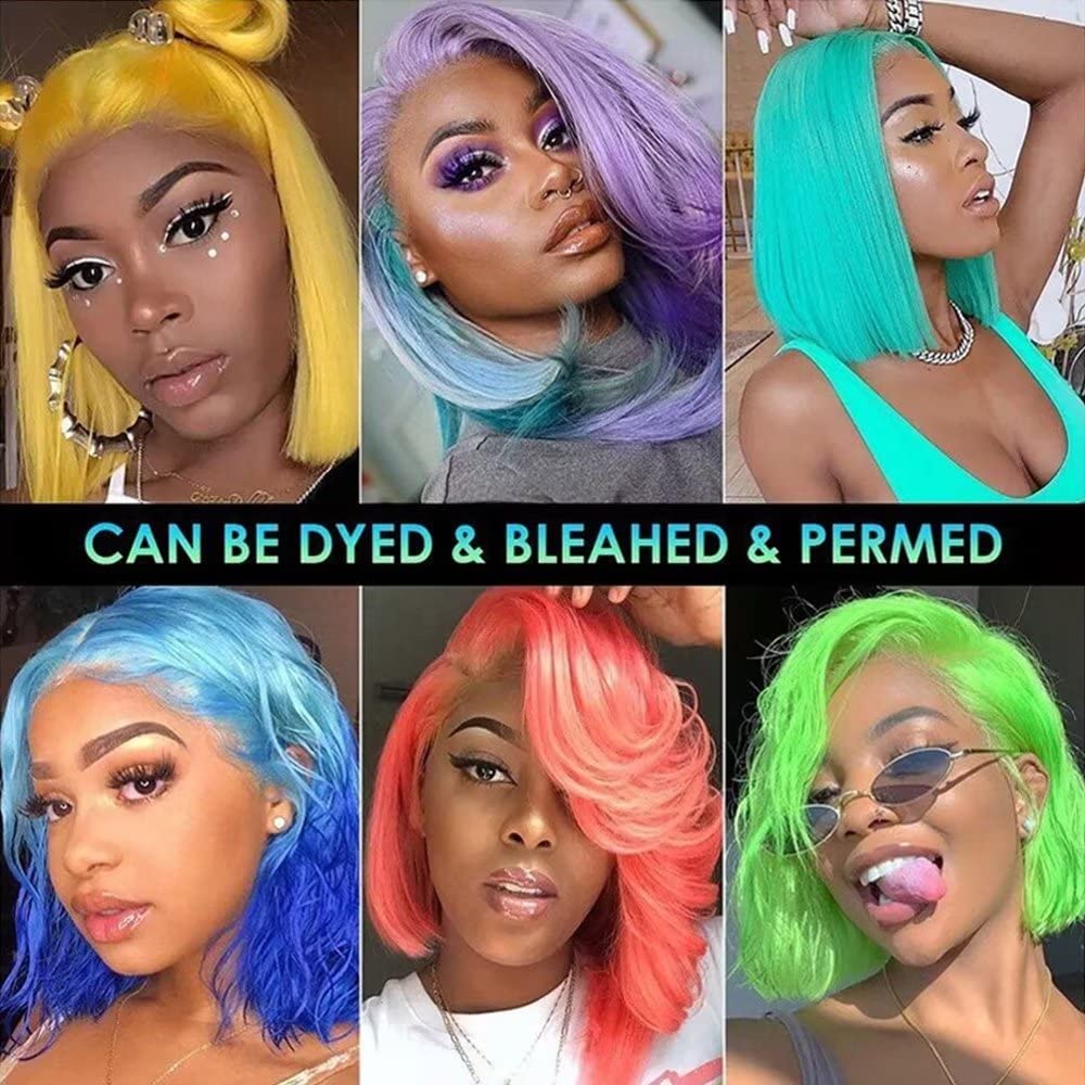 Imeya Blonde Bob Wig Human Hair 13X6 Lace Front Wigs Glueless Pre Plucked Bleached Knots 150% Density 613 Lace Front Wig Human Hair Straight Short Bob Wigs Human Hair Lace Frontal Wig for Women 12inch