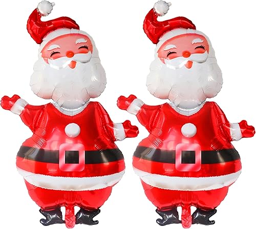 KatchOn, Globo de Papá Noel para decoraciones de Navidad, enorme, 47 pulgadas, paquete de 2, globo de Papá Noel para decoraciones de globos de