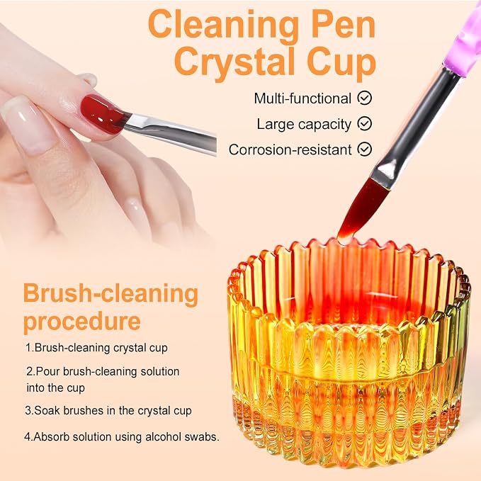 Dappen Dish with Liquid for Acrylic Powder Nails Diamond Styling Design Crystal Glass Monomer Dampen Dish Holder for Nail Acrylic Liquid miniatura 2