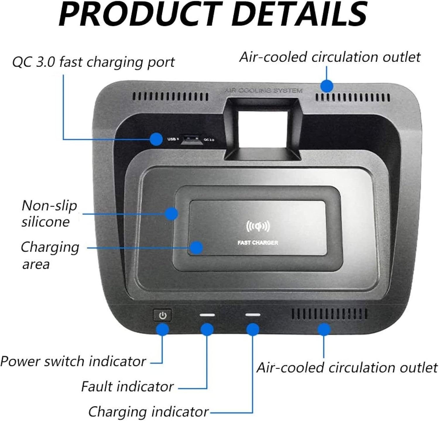 car wireless chargerfor to yo ta rav4 2020 with qc 3 0 usb port 10w fast wireless induction mobile phone charging pad center console panel accessorie