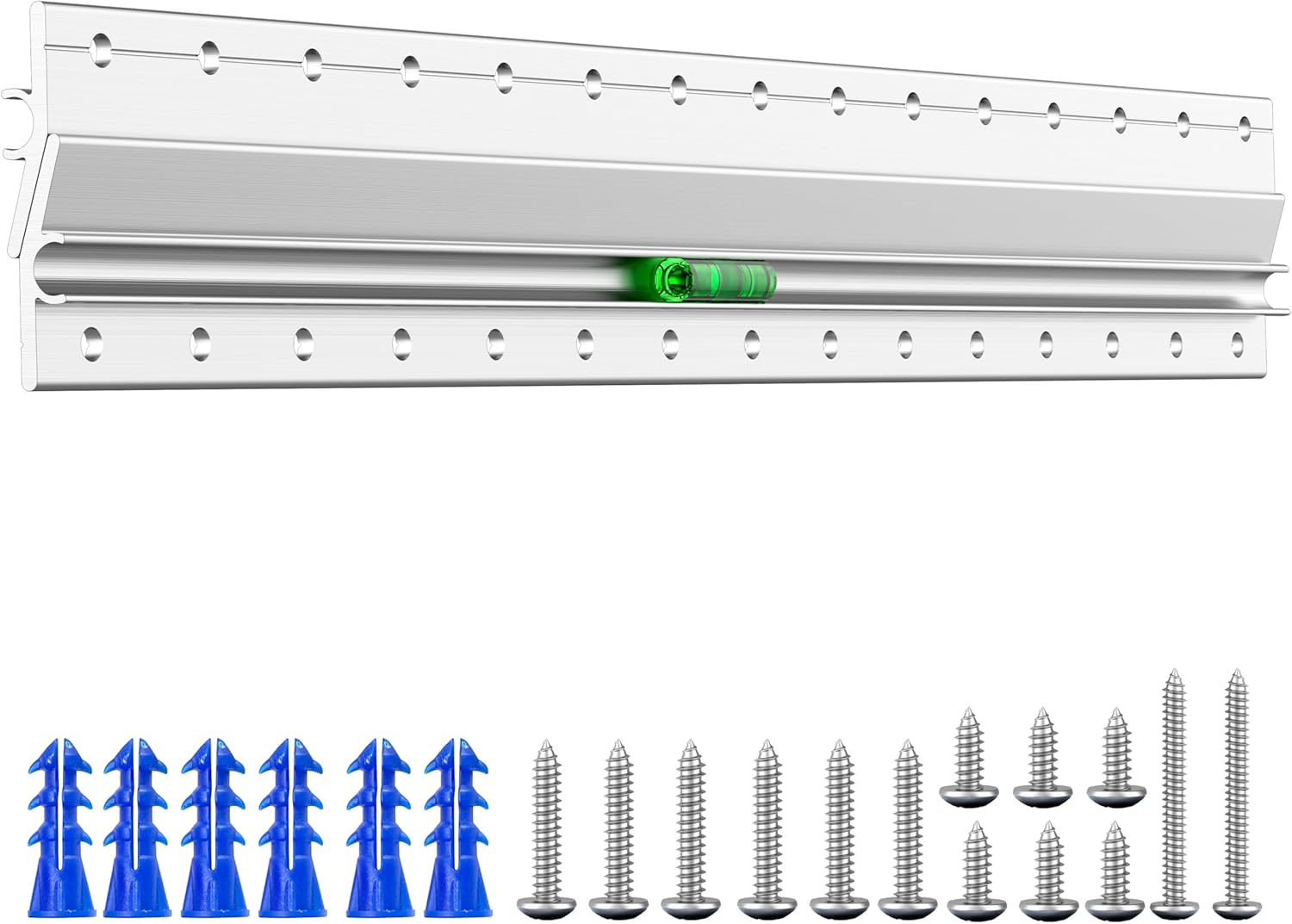 17.7" Heavy Duty French Cleat, 120lb,Built-in Level - Wall Hanging Clip System for Cabinet,Shelf,Heavy Mirror & Picture Frame, Headboard, White Board, Ledges, Painting - Z Bar Cleat Hanger - 1 Pack