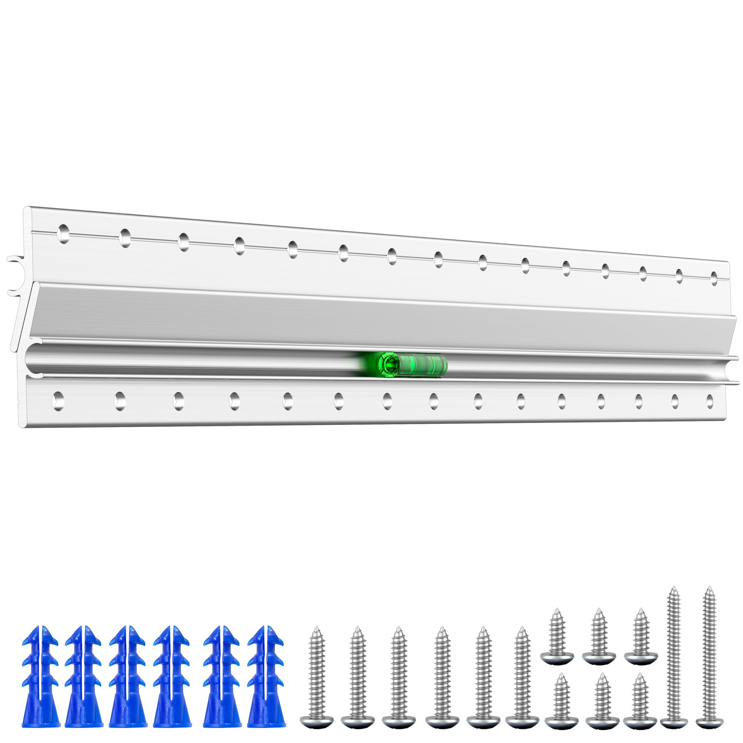 View 1 of 17.7" Heavy Duty French Cleat, 120lb,Built-in Level - Wall Hanging Clip System for Cabinet,Shelf,Heavy Mirror & Picture Frame, Headboard, White Board, Ledges, Painting - Z Bar Cleat Hanger - 1 Pack