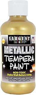 Sargent Art 8 Ounce Gold Metallic Tempera Paint, Non-Fading, Rich Vivid Pigments, Brilliant Matte Finish, Fast Dry Formul...