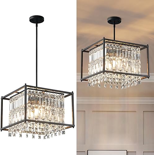 Miniatura 15 de LMQNINE Modernas lámparas colgantes doradas para isla de cocina, lámpara de araña de cristal, elegante iluminación colgante ajustable para comedor