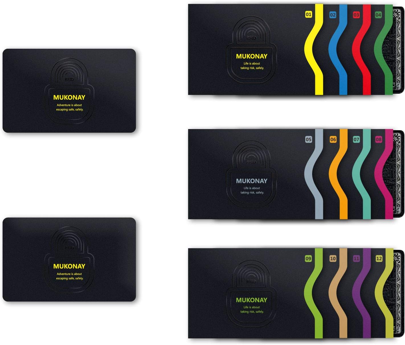 RFID Credit Card Holder Sleeve, New Upgraded 12 Blocking Sleeves 2 Protector Cards For Mens Women Wallets Protective Shield Anti Theft Protectors