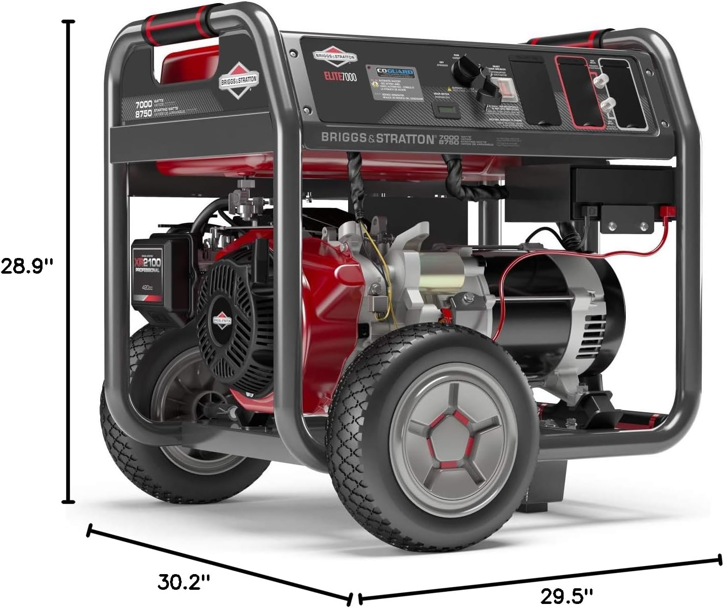 Briggs & Stratton ELITE7000 7000W Portable Generator with CO Guard and Key Electric Start and Remote Choke, Powered by Briggs & Stratton, 030740,Black/Charcoal