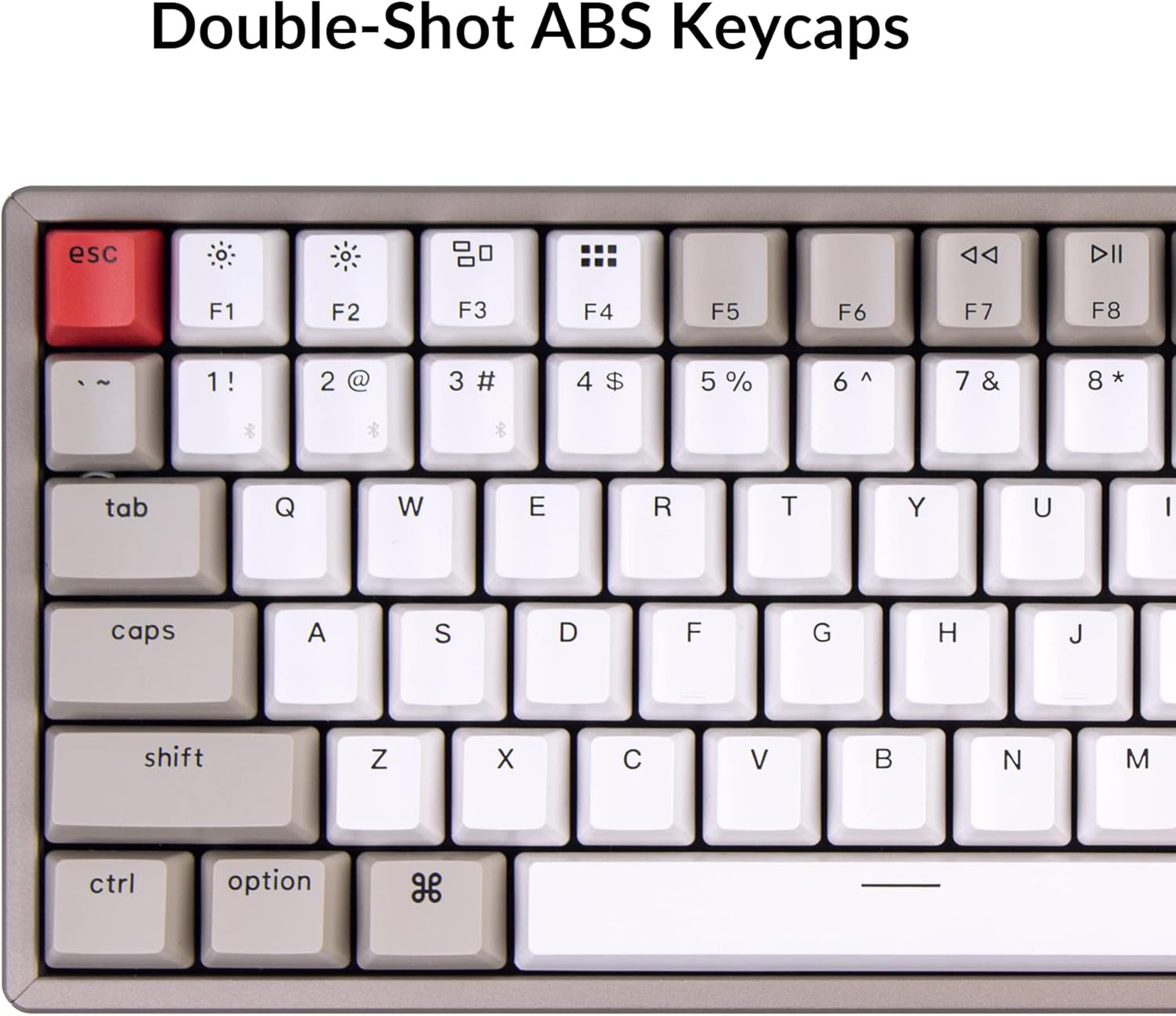 Keychron K2 75% Layout Bluetooth Wireless Mechanical Gaming Keyboard for Mac, Multitasking Type-C Wired 84 Keys Computer Keyboard for Windows with Keychron Mechanical Blue Switch Aluminum Frame