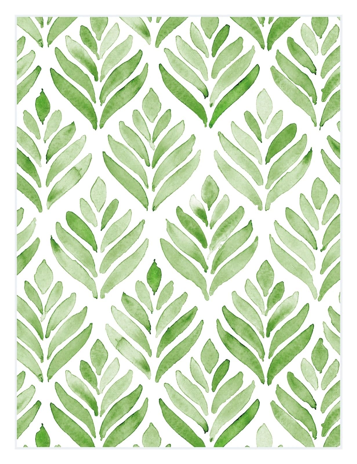 ITRHJTGP Wallpaper Floral Tulip Leaves Peel and Stick Wallpaper Green White Removable Self-Adhesive for Bathroom Kitchen Home Wall Decor(2mx45cm(78.7x17.7in))