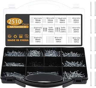 Gueenky 2510 Pcs Nails Assortment, 12-63mm Wo...,