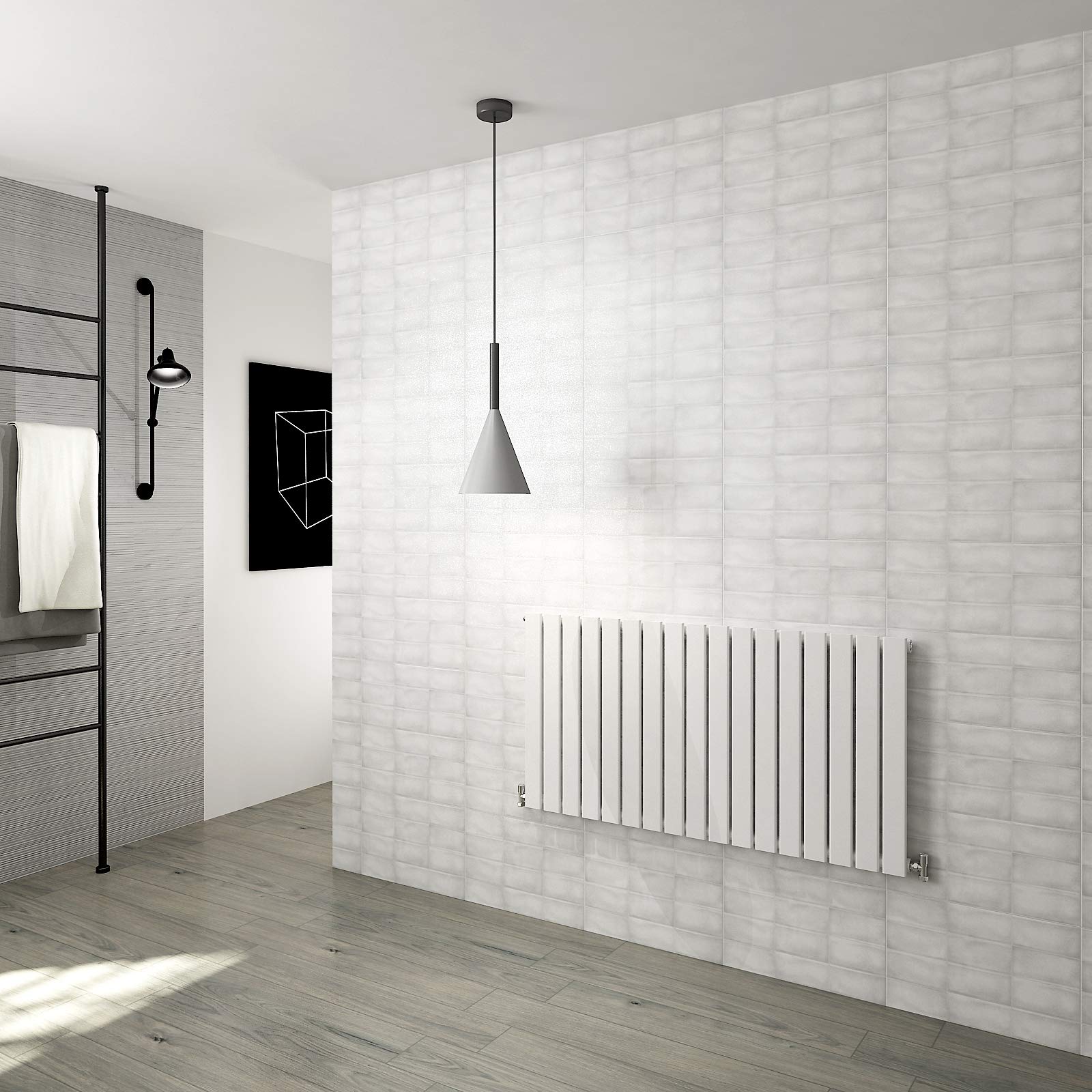 Huiyang White Horizontal Flat Panel Designer Radiator Central Heating Rads Single 600X1156mm