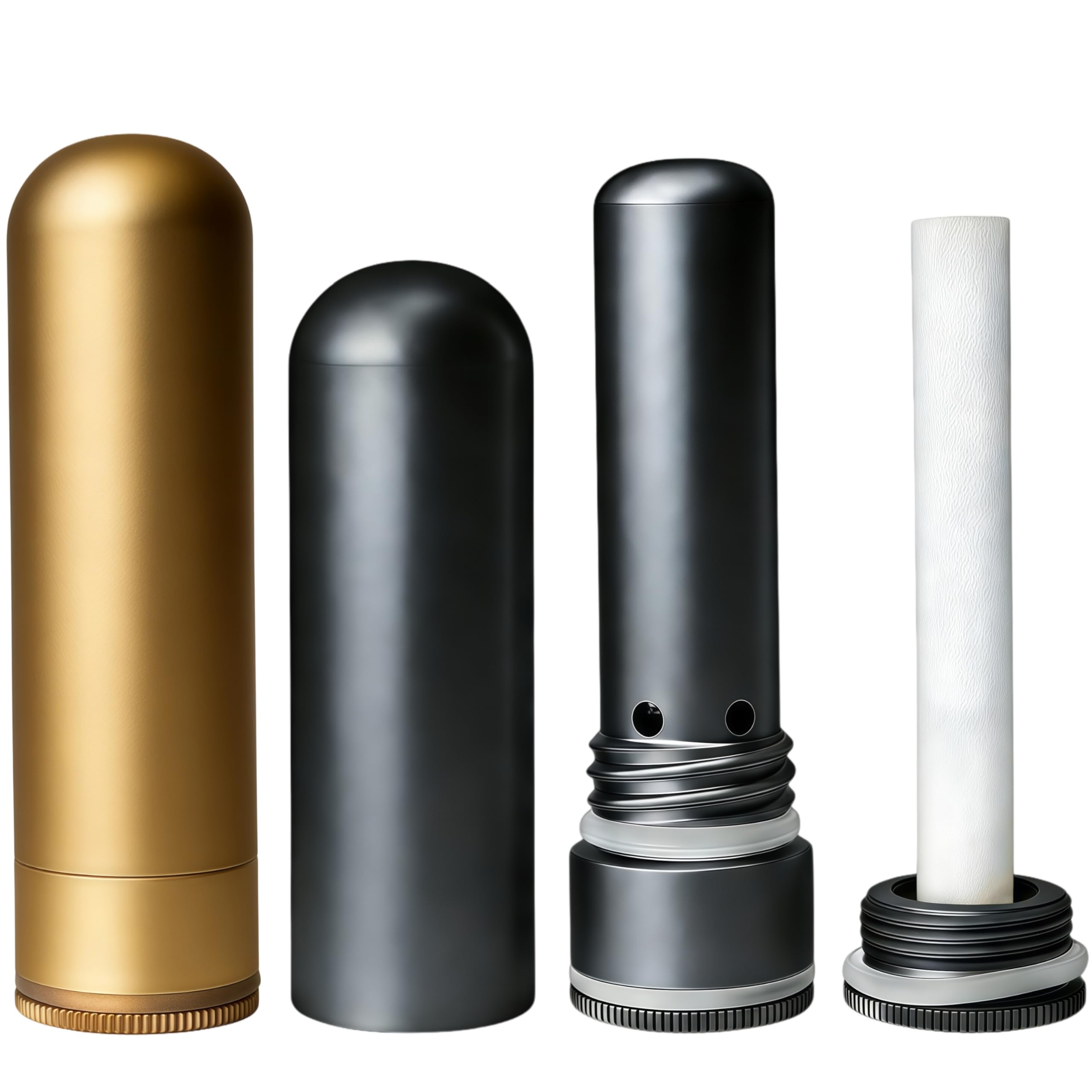 Metal Nasal inhalers for Essential Oils Refillable Aluminum Aromatherapy Inhaler Comes with 20 Cotton Wicks - for Aromatherapy (2+20 pc)