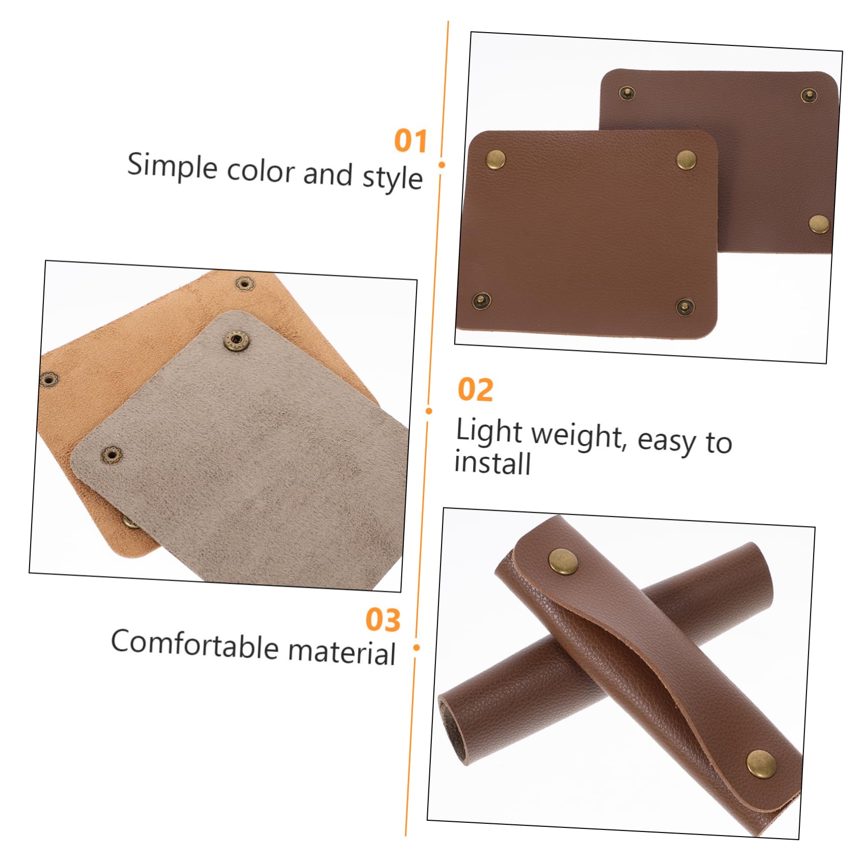 BESPORTBLE Correa De Mano para Equipaje Maleta Protectora De Equipaje Envoltura De Mango De Equipaje Canvas Bag Asas para Maletas Envolturas De Asa De Bolso Cuero PU 4 Piezas X 4
