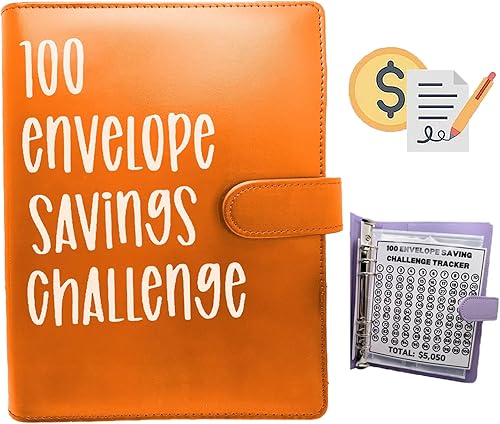 Miniatura 8 de Carpeta de Desafío de 100 Sobres, Hojas de Desafíos de Ahorro, Manera Fácil y Divertida de Ahorrar $5,050, Carpeta de Presupuesto con Sobres