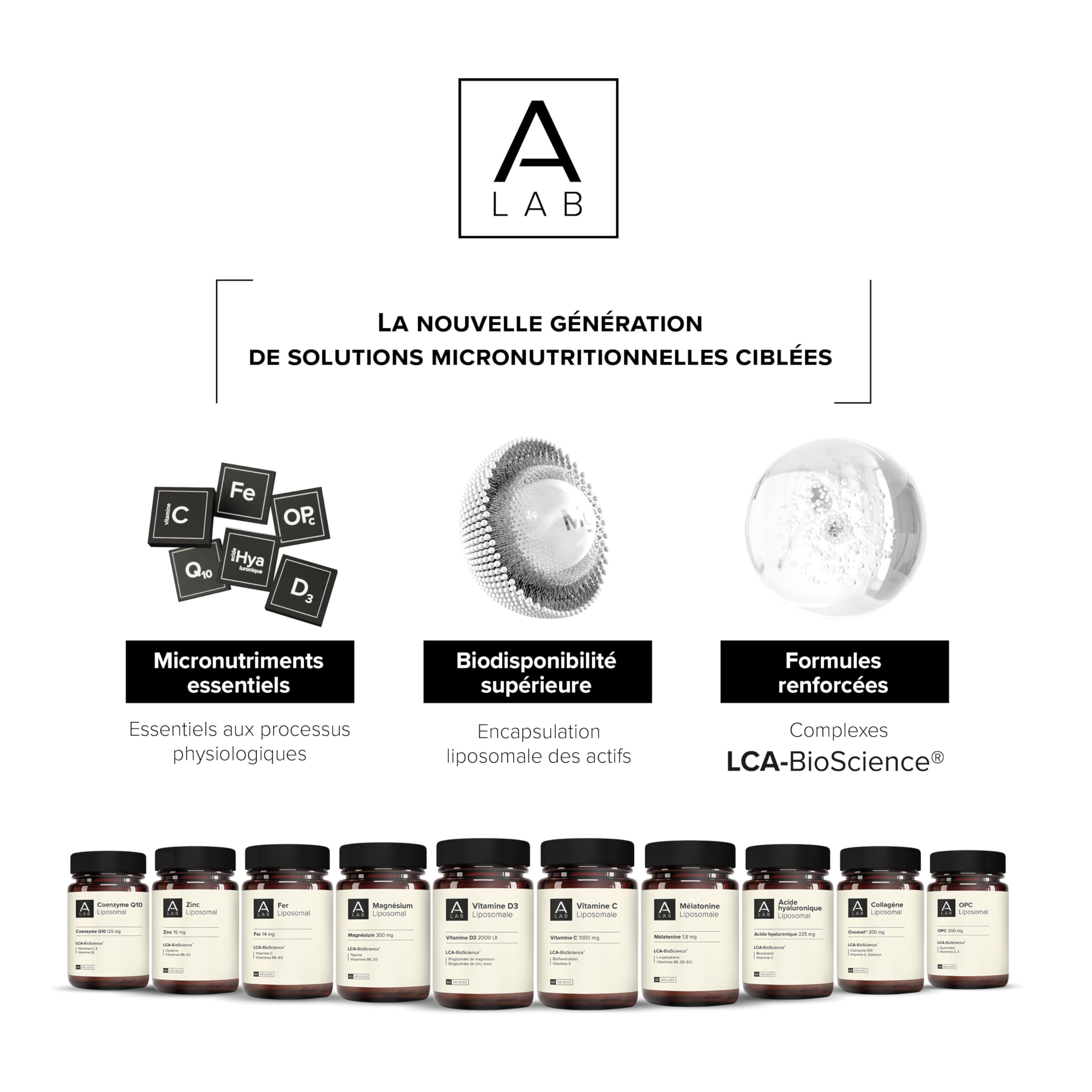 A-LAB Mélatonine Liposomale 1,9 mg - Assimilation Renforcée - Complément Alimentaire Sommeil, Jetlag - 30 jours de prise - Fabriqué en France
