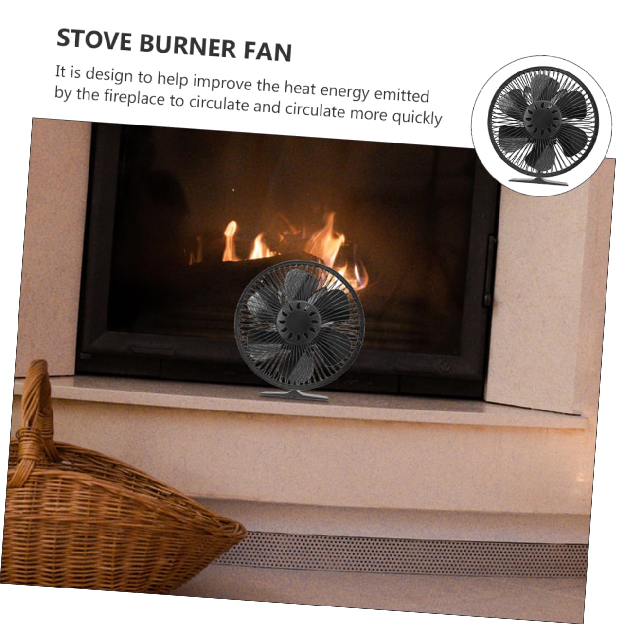 Cabilock Ventilador De Chimenea De 6 Aspas Portátil y Práctico Para Estufas De Leña