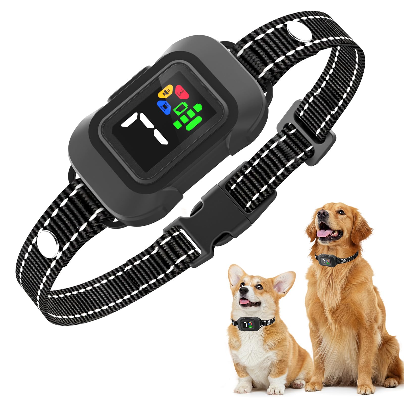 RUXAN Collar Adiestramiento para Perros - Antiladridos para Perros Ultrasonidos, 6 Modos De Eficiente, 7 Niveles De Sensibilidad Ajustables, Adecuado para Perro Grandes y Pequeños, Bark for Dogs