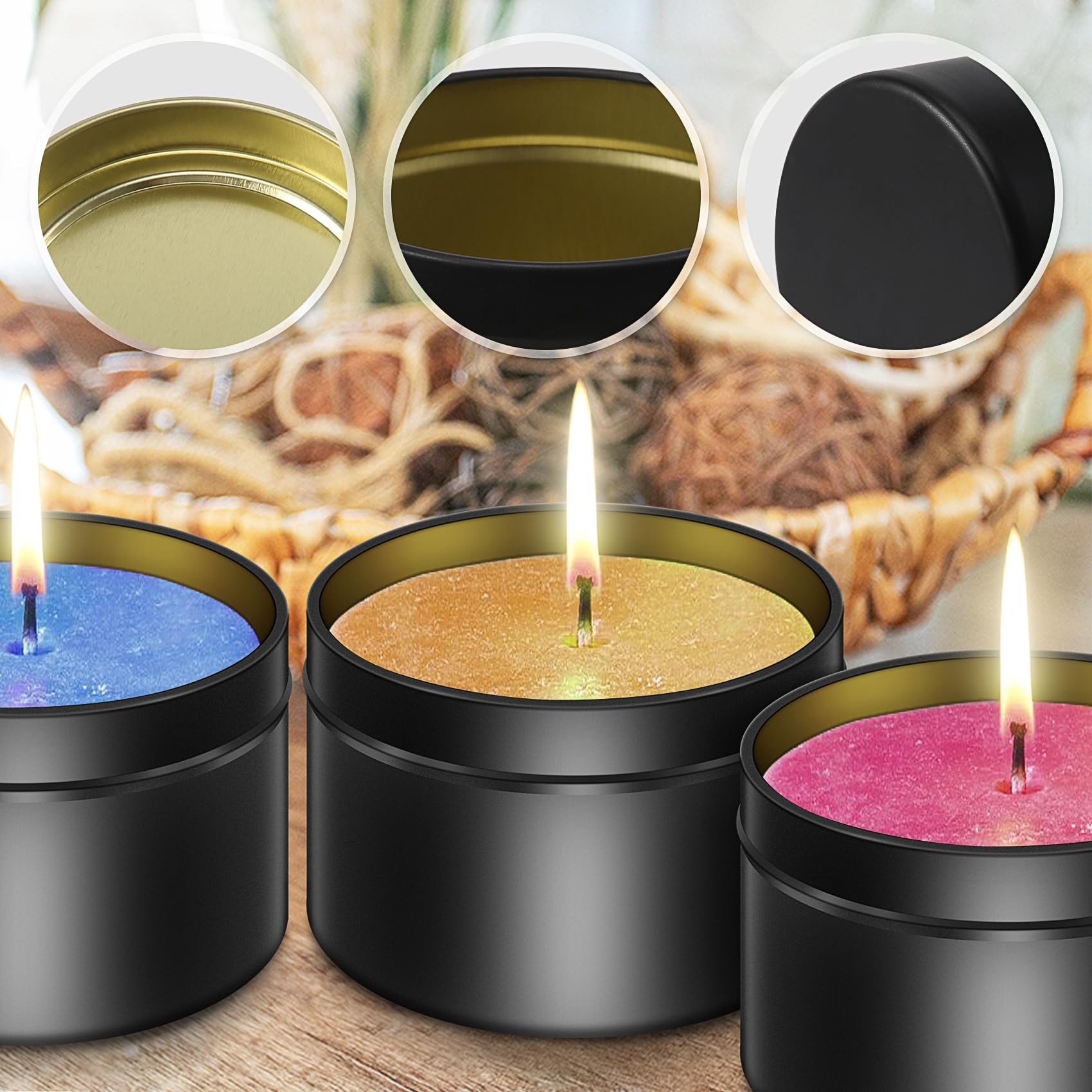 AOSWELE 48 barattoli per candele, 24 pezzi da 113,4 g e 24