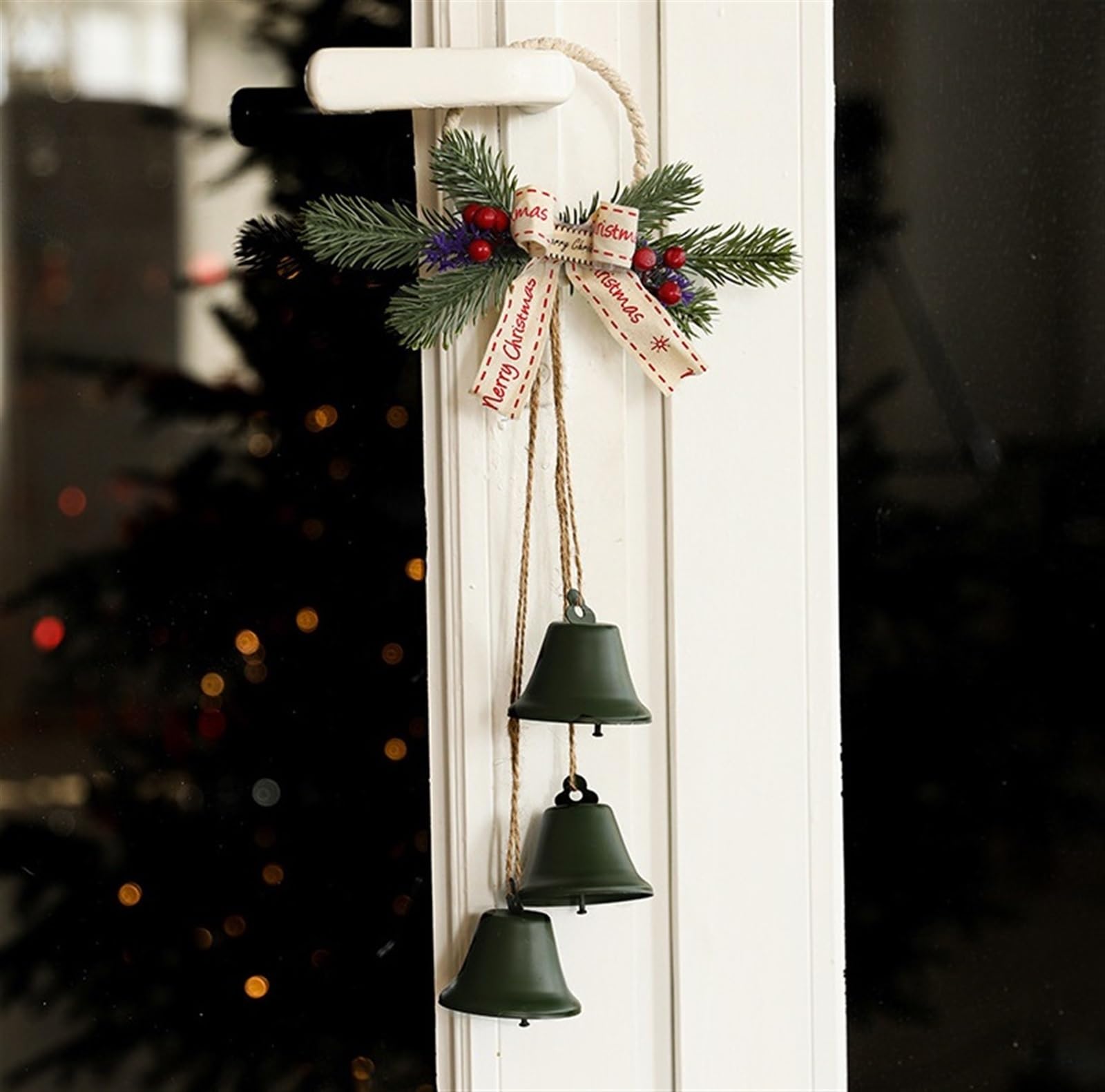 Campane di Natale Jingle Bells, Ornamenti A Campana In Metallo Con Anello Appeso Campane Natalizie Rustiche For Porta Sospesa For Decorazioni Decorazioni di Campane(Grün)