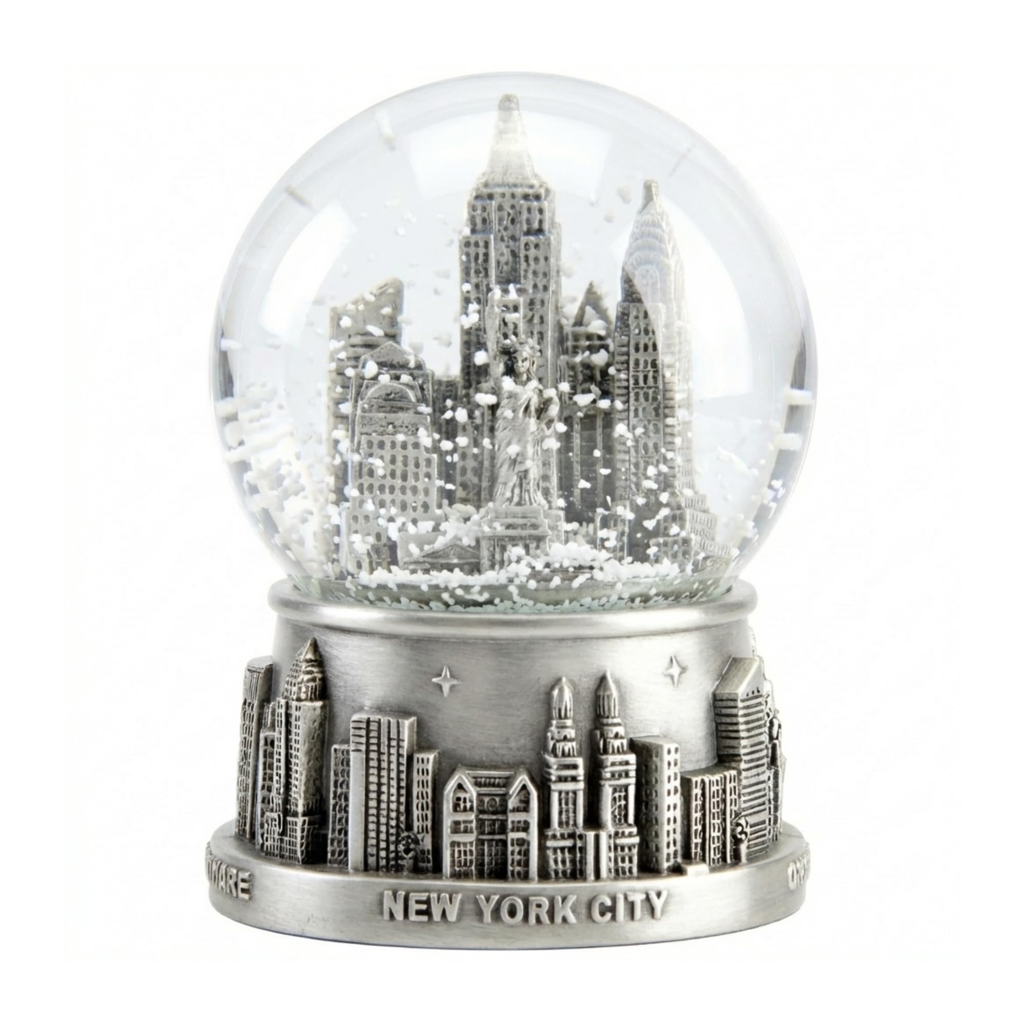 New York City Snow Globe NYC Souvenir 3.5 Inches Silver