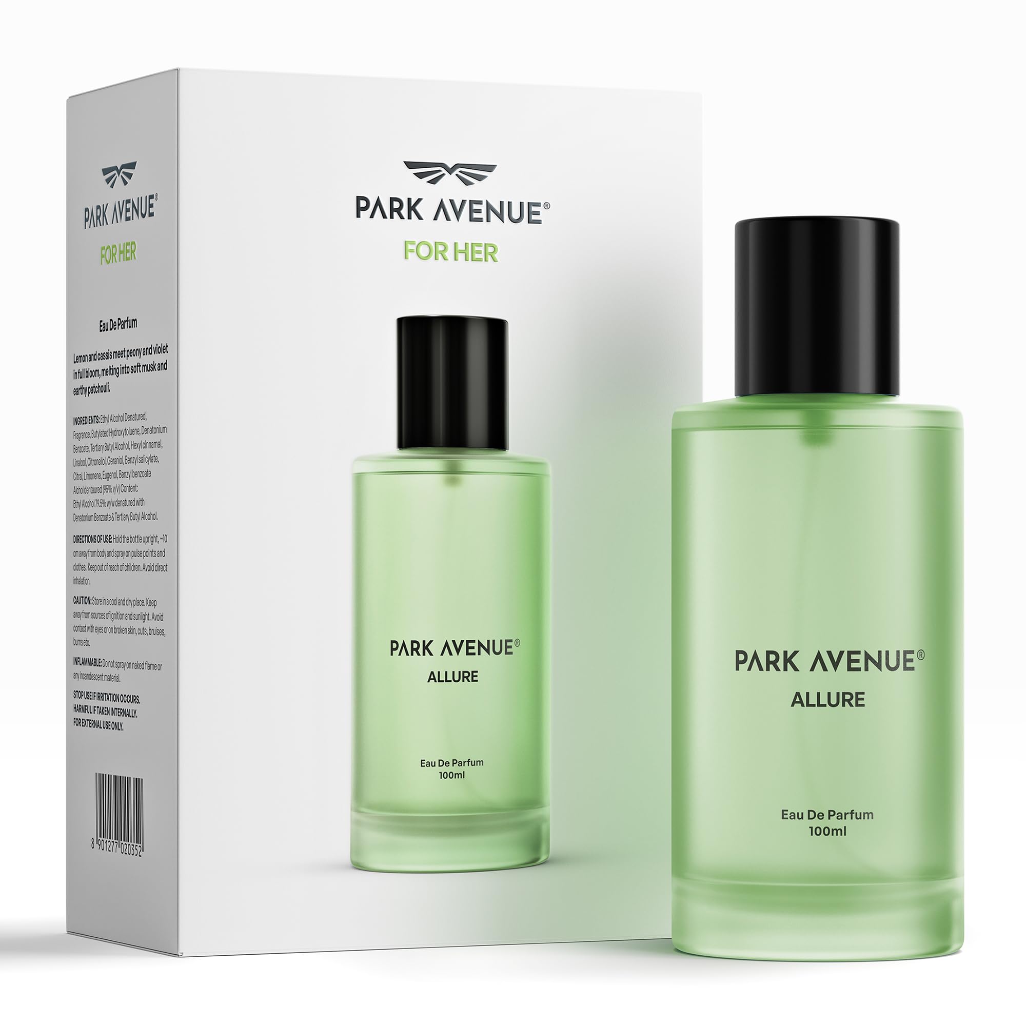 Park Avenue Allure Women EDP 100ml | Long Lasting Perfume for Woman | Pear, Lavender, Jasmine, Musk & Vanilla| Fresh, Ci