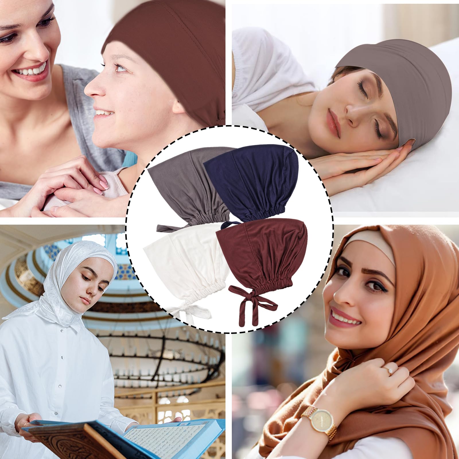 2 Cappelli Turbante Per Donna - Hijab In Cotone, Leggero E Traspirante - Foto 8