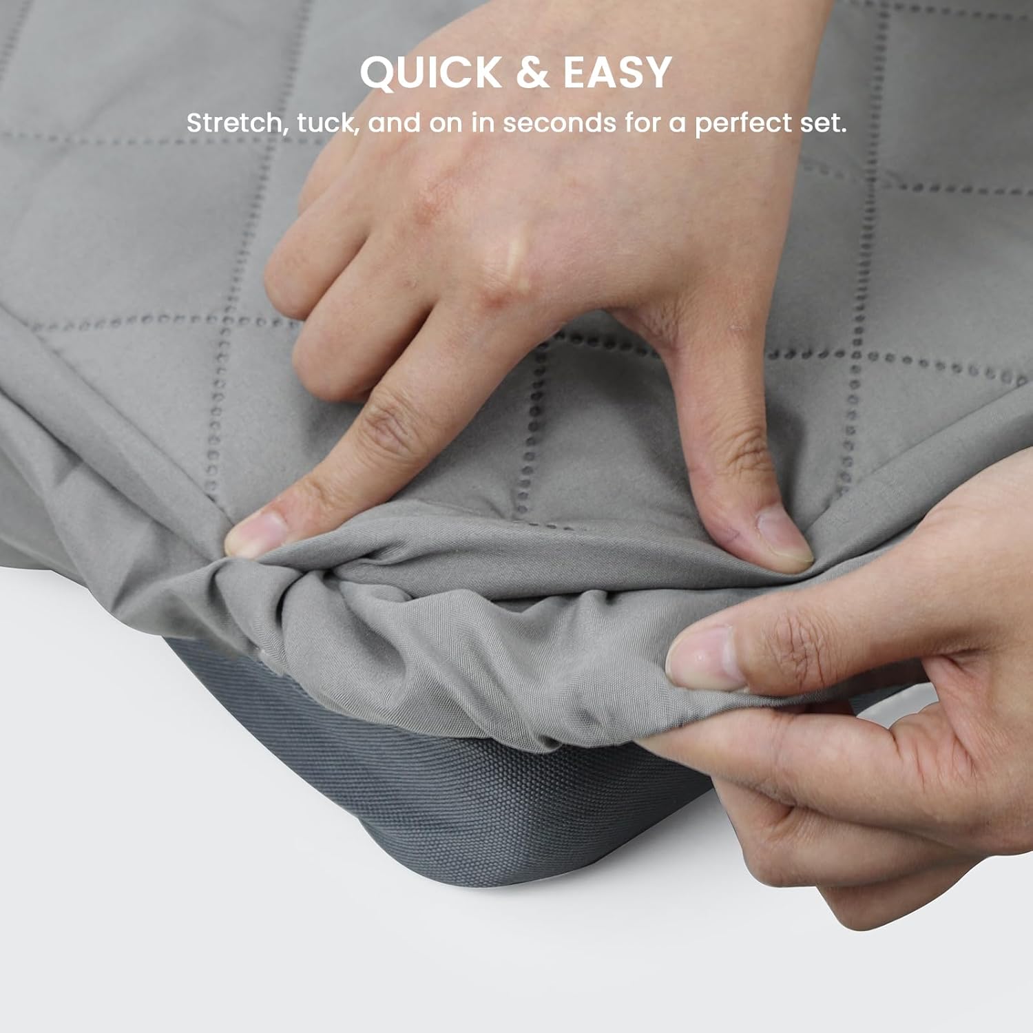 Waterproof Dog Bed Cover Replacement, Washable Quilted Fitted Sheet for Pet Beds, Fits 54 x 44 Inch Dog/Cat Beds Up to 6" Deep, Protective Replacement Cover (Grey, XXL, 54" L x 44" W)