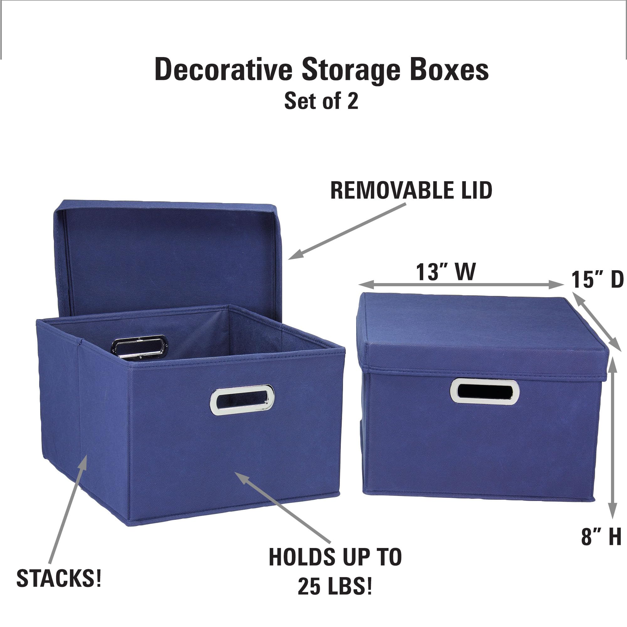 Amazon.com: Household Essentials Fabric Storage Boxes with