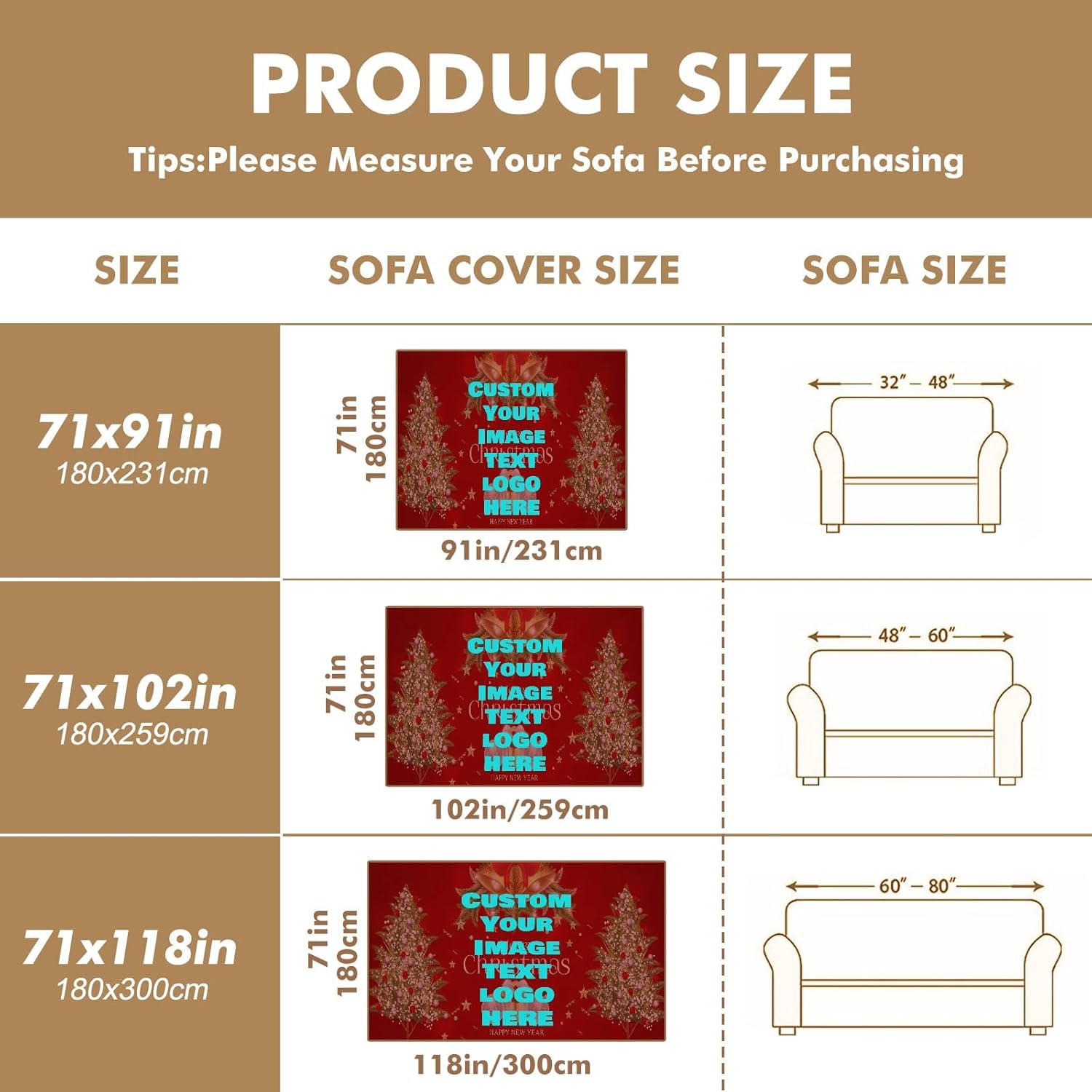Custom Couch Covers Washable Throw Covers for Couch Loveseat Sofa Cover Personalized Sofa Slipcover Pets Dogs Furniture Couch Protector 71‘’x91‘’