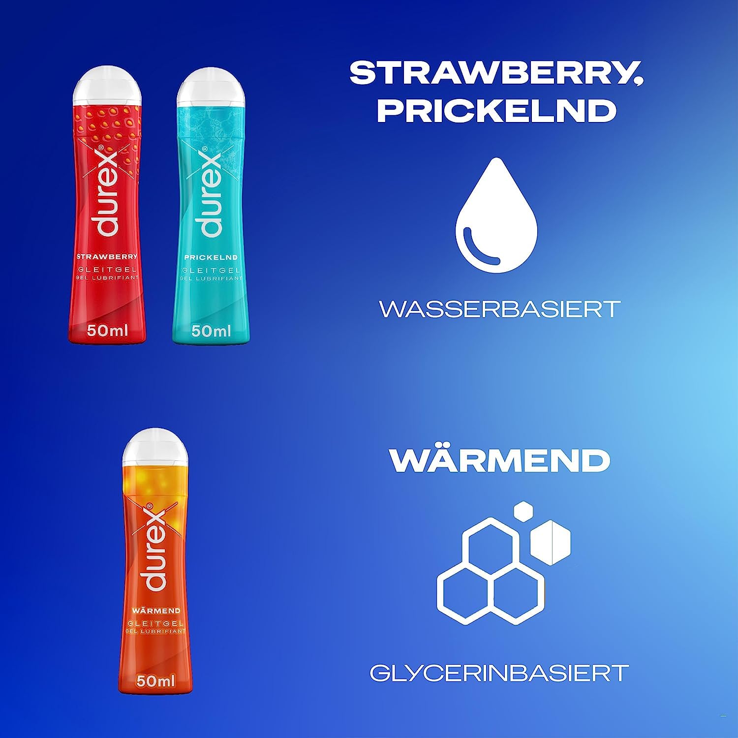 Durex Play Gleitgel Vielseitige Mixpackung für Frauen & Männer
