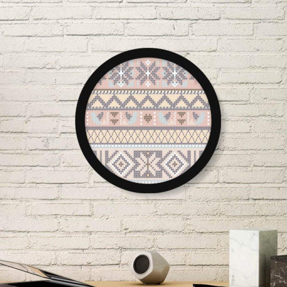 Cadre photo artistique rond sans perçage motif géométrique violet et rose nordique