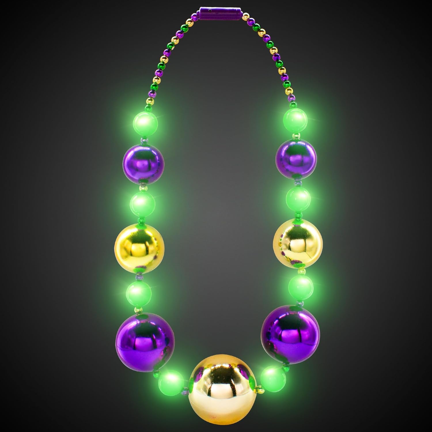 Windy City Novelties LED Light Up 44" Jumbo Bead Necklace with 3 Dynamic Light Modes for Festive Fun - Image 2