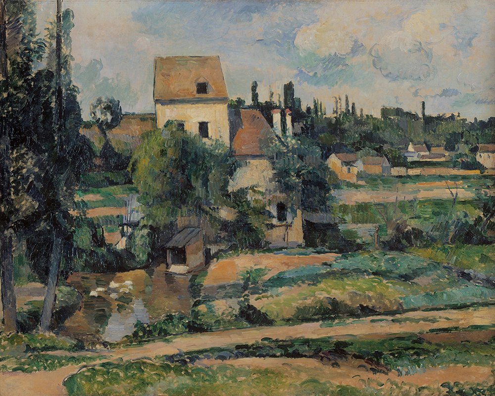 Affiche Cezanne Le Moulin sur la Couleuvre grand format mat pour habiller un mur vide sans reflet