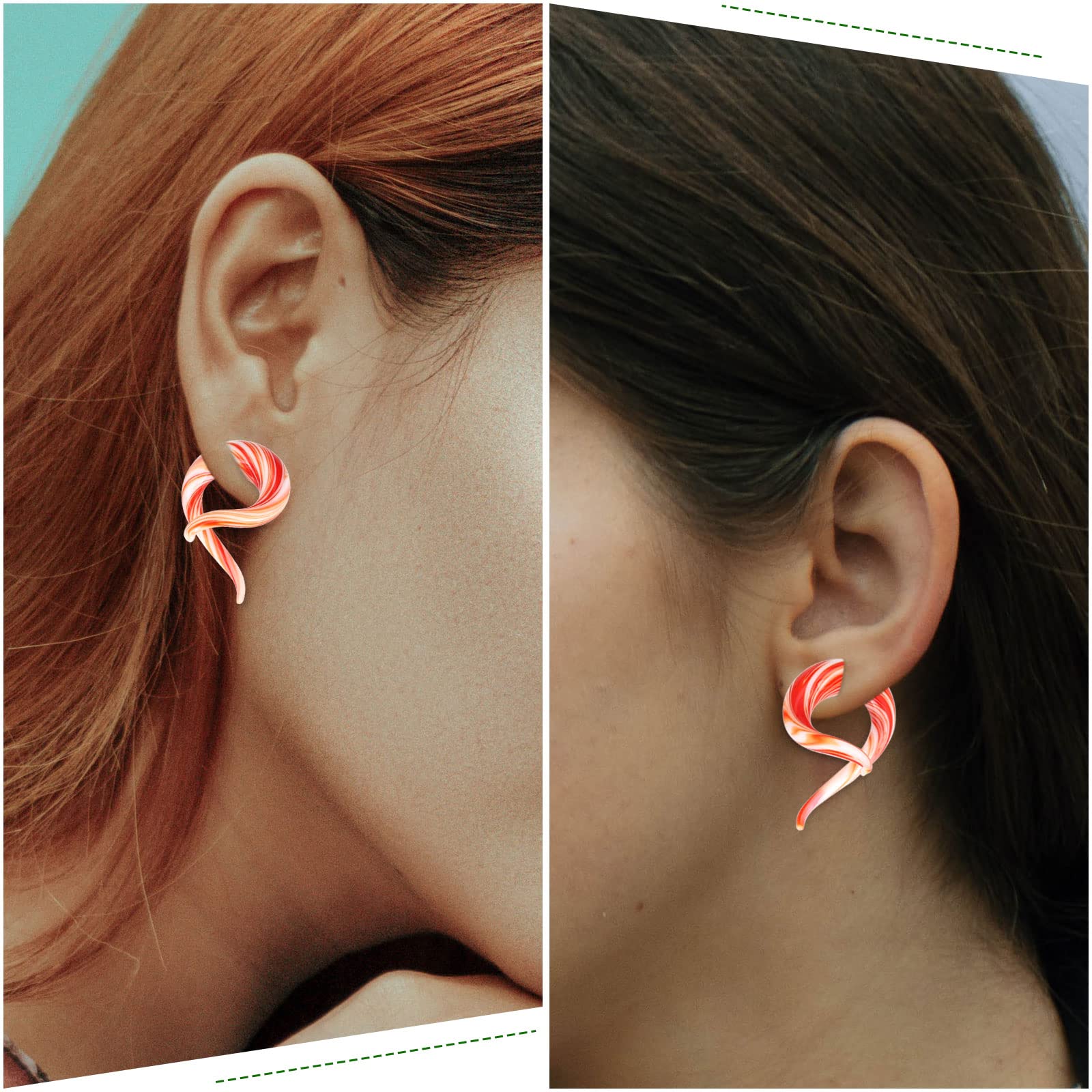 Stuppendux 2Pcs Ear Glass Spiral Tapers Plugs Tunnels Expander Hanger Gauges Earrings Stretching Body Piercings Jewelry: Style D 00G(10MM)