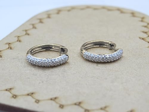 Miniatura 4 de Dazzlingrock Collection Pendientes de aro de 0,50 quilates (quilates) con diamantes blancos redondos de 12 quilates, disponibles en metal de 10 K14