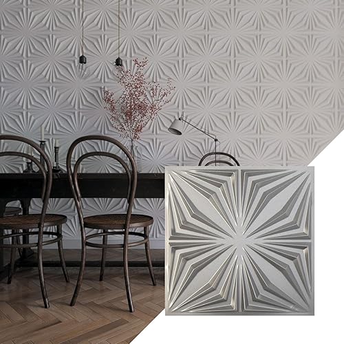 Ekena Millwork Asher EnduraWall Panel decorativo de pared 3D de 19 58 pulgadas de ancho x 19 58 pulgadas de alto, acero oscuro (cubre 2.67 pies