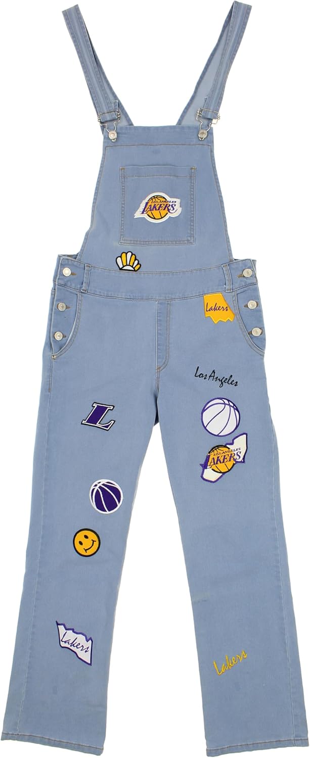 FISLL NBA Teams Women's Blue Jeans Overalls