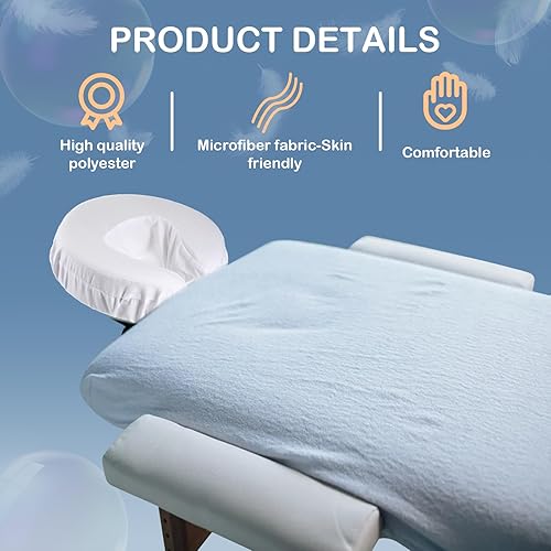 Miniatura 4 de Tatuo 12 fundas para cuna facial para masaje, fundas para reposacabezas de masaje, microfibra a granel, reutilizables, suaves, gruesas, para mesa de