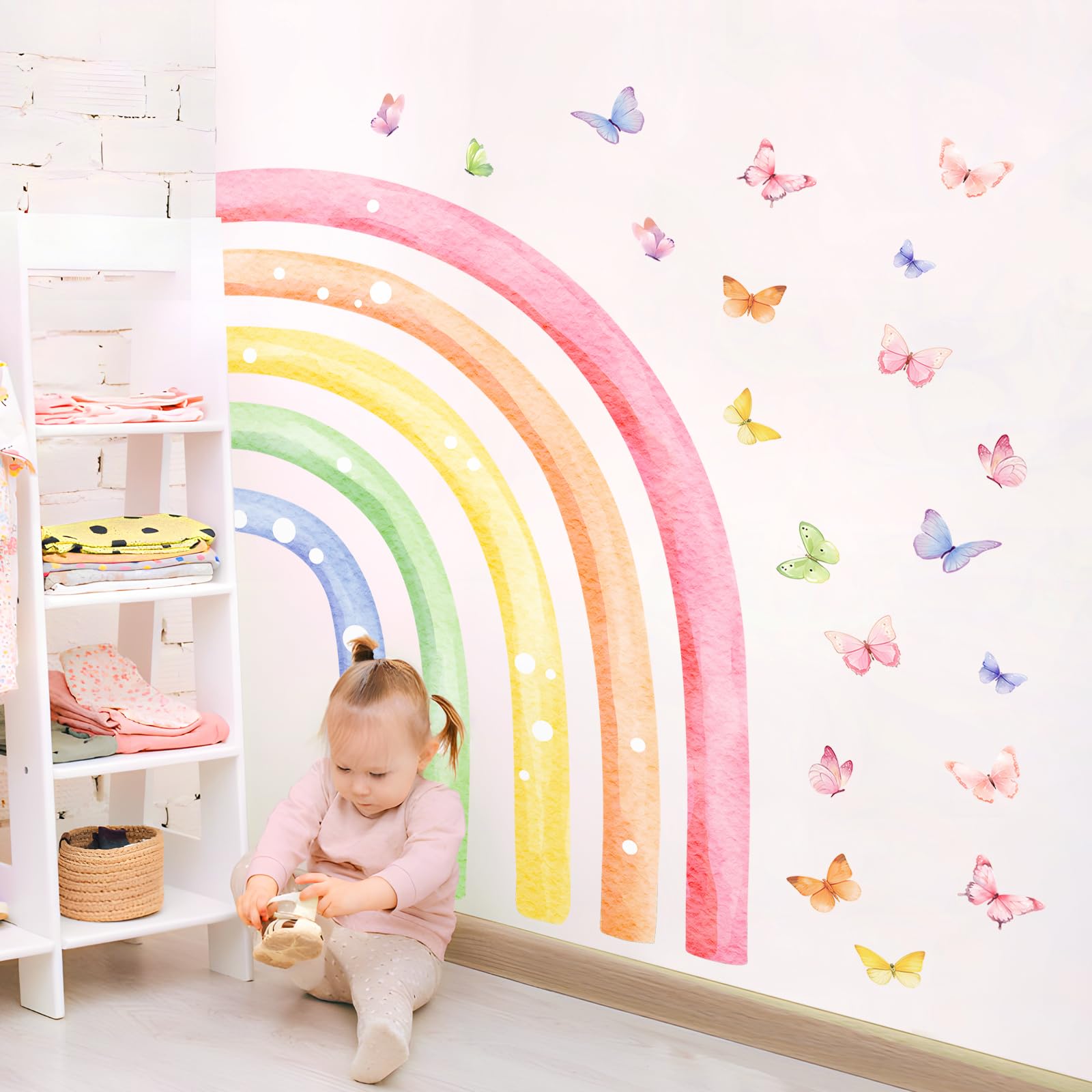 W39*H54 Large Watercolor Rainbow Wall Decals - Image 4