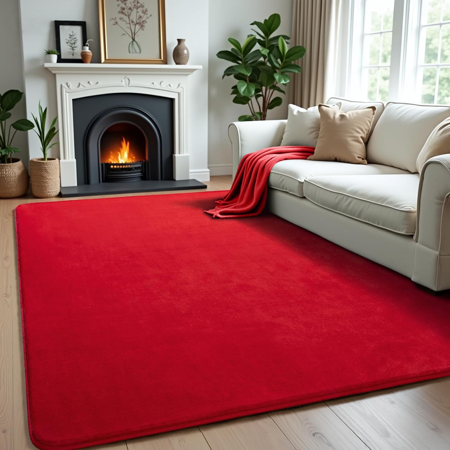 Andecor Shag Area Rug Fluffy Carpets, 5x7 Black Washable Living Room Bedroom Rugs, Soft Fuzzy Indoor Rugs for Dorm Boys Girls Kids Room Nursery Home Decorations