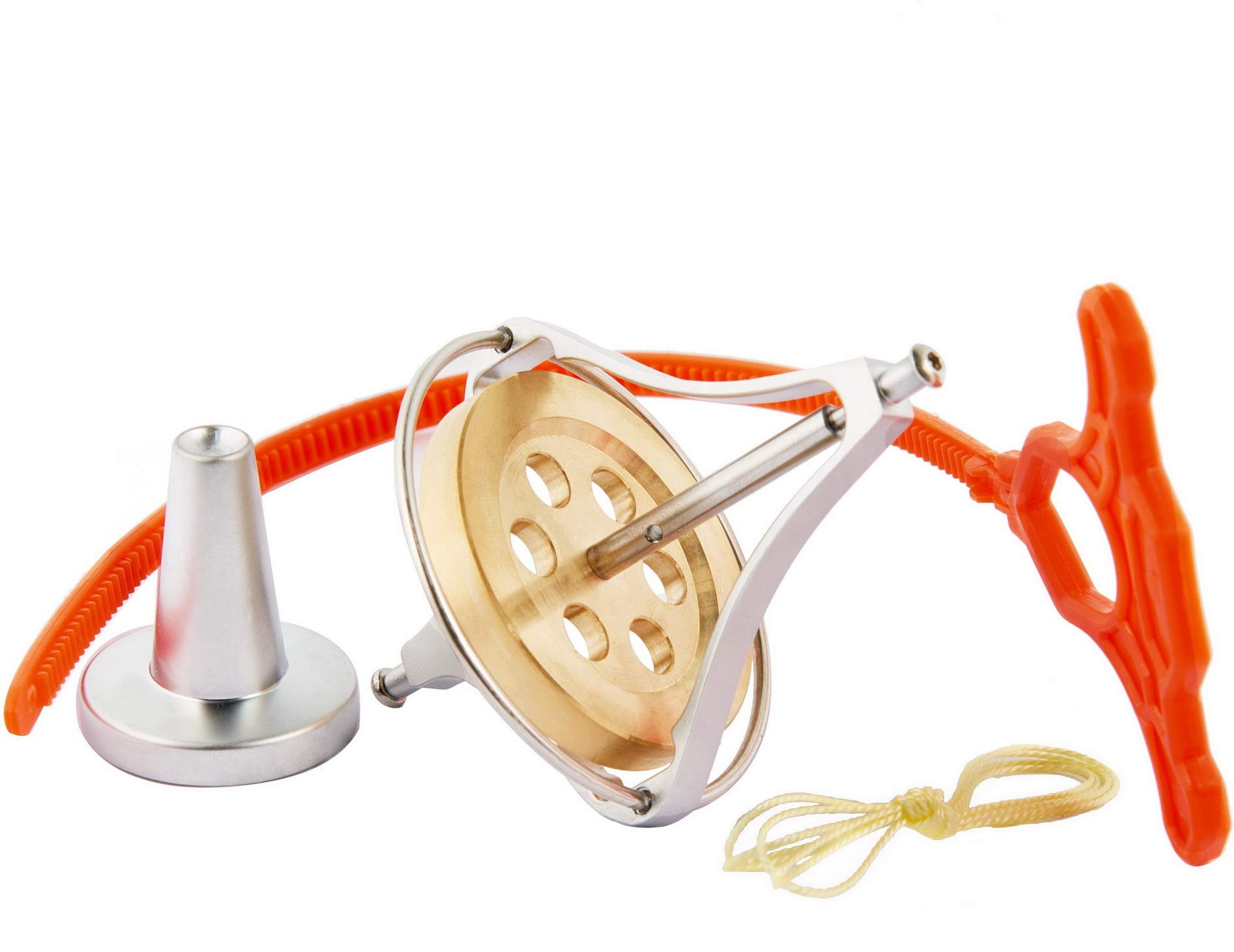 Joytech Precision Gyroscope Kill Time Metal Anti-Gravity Balance Toy Brass Wheel Silver Rim Spinning