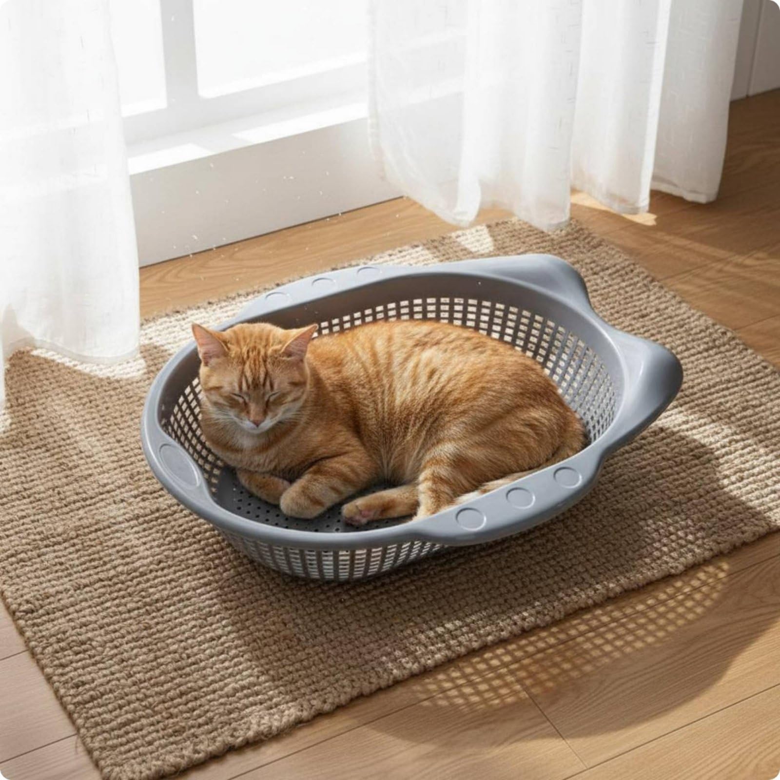 Panier de Sommeil pour Chat Lit Niche Corbeille Couchage Ventilation par Parois Perforées Plastique Léger Maniable Entretien Simple par Essuyage, Jaune, Style to 2