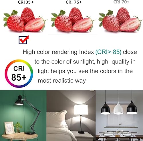 Miniatura 4 de Kapata Bombillas LED A19 equivalentes a 75 W, bombilla LED regulable, blanco brillante, 6000 K, 10 W, 900 lúmenes, base E26 (blanco luz diurna,